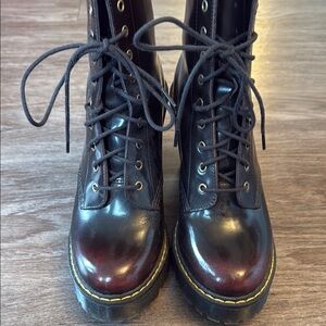 Dr. Martens Black Combat Moto Boots with Chunky Soles